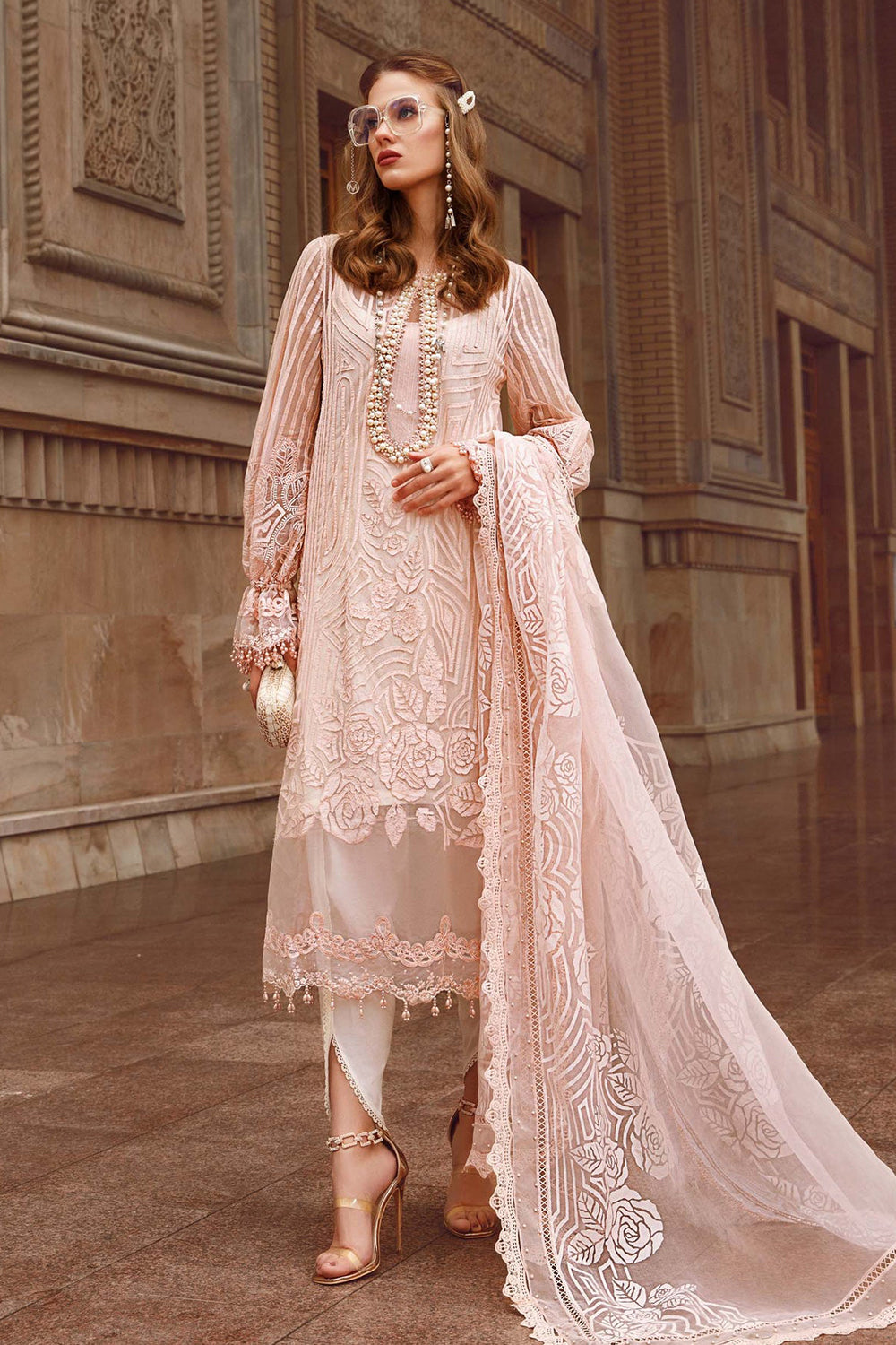Blush Rose Embroidered Suit
