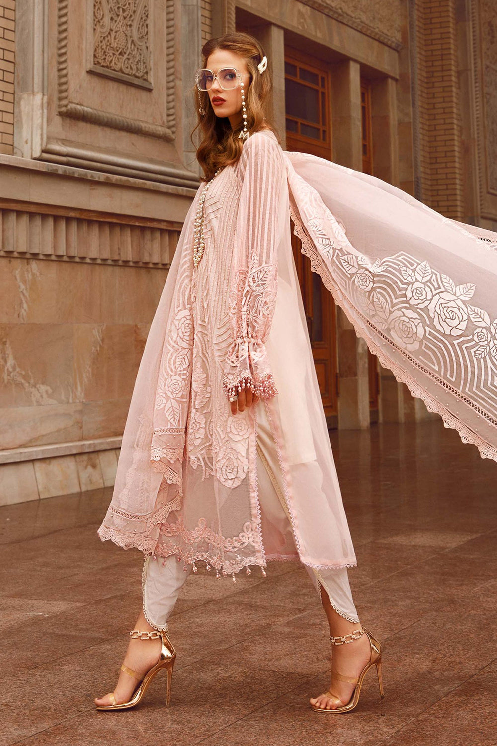 Blush Rose Embroidered Suit
