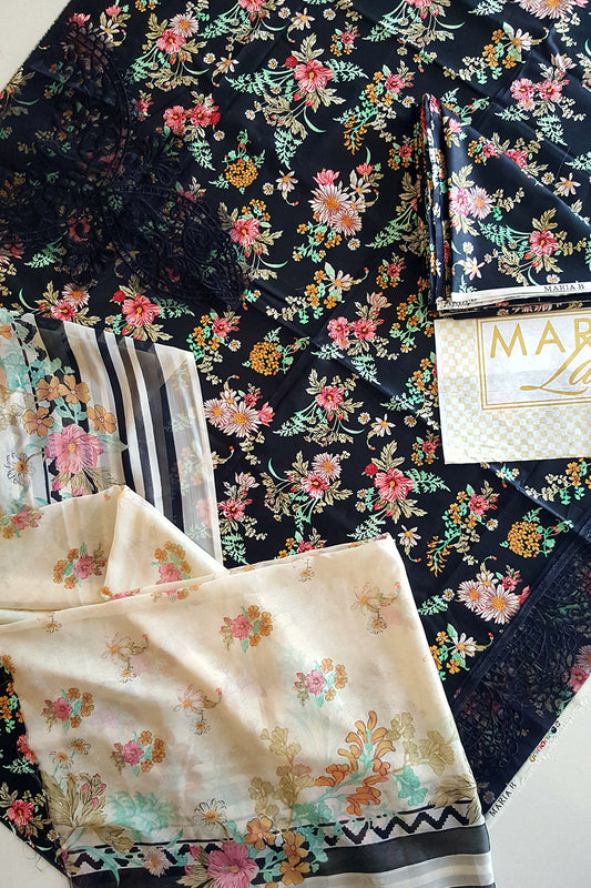 Black Printed Lawn Suit