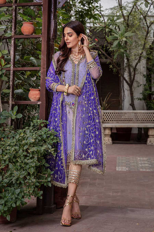 Purple Hand Embroidered Readymade Suit