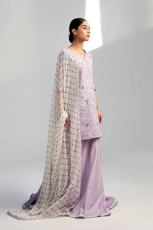 Lilac Embroidered Lawn Suit