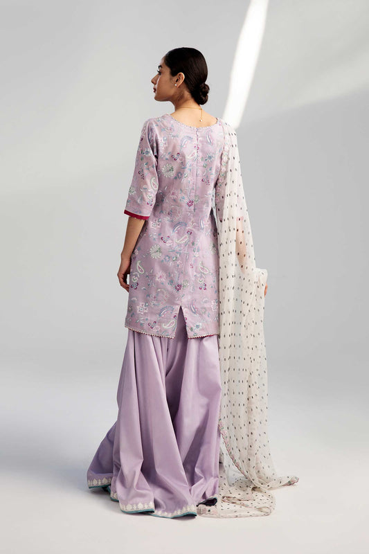 Lilac Embroidered Lawn Suit