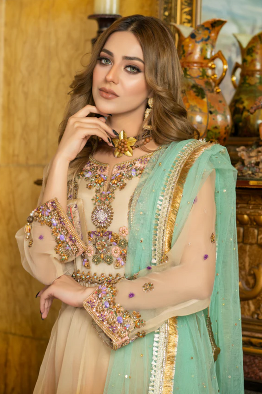 Readymade Pure Organza Anarkali