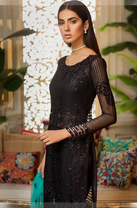 black suit with colourful dupatta in ajman
