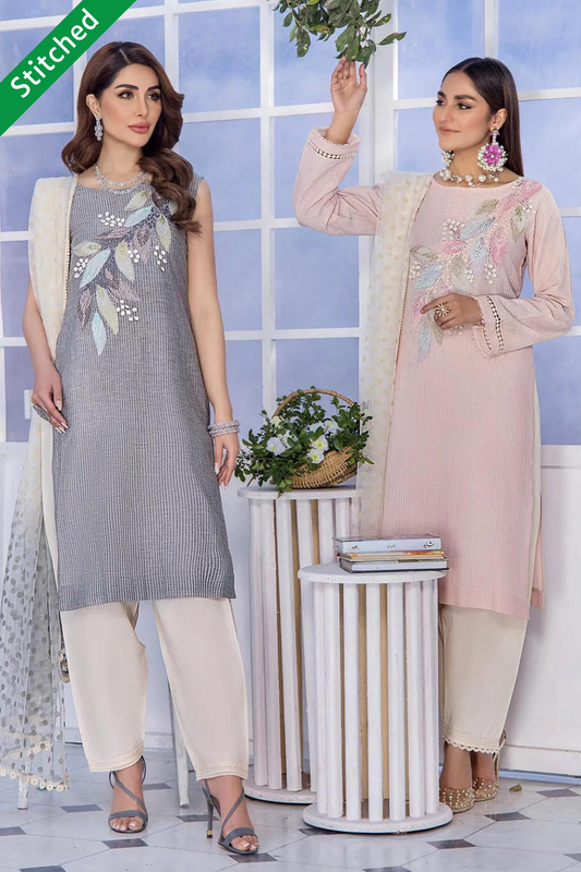 Readymade Hand Embroidered Cotton Suit