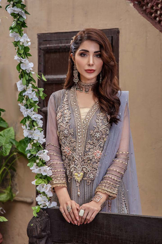 Hand Embroidered Pure Chiffon Suit