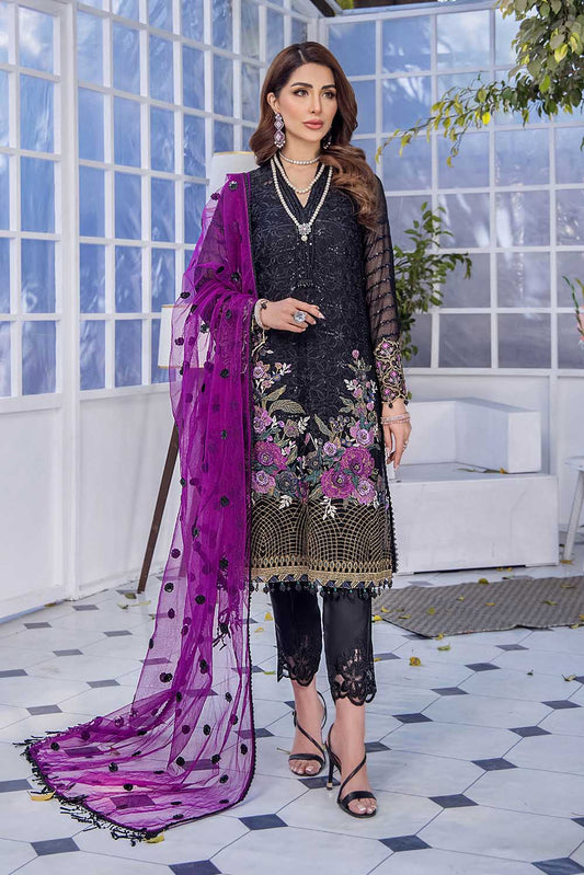 Readymade Black Pure Chiffon Suit