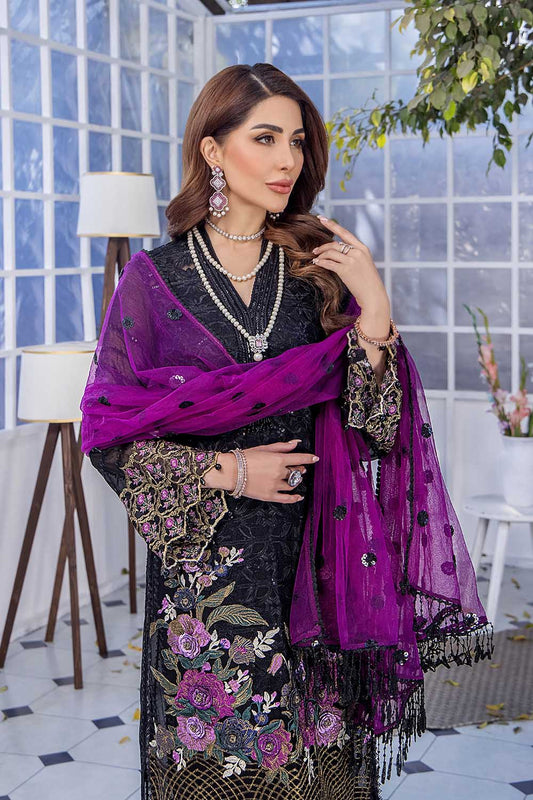 Readymade Black Pure Chiffon Suit