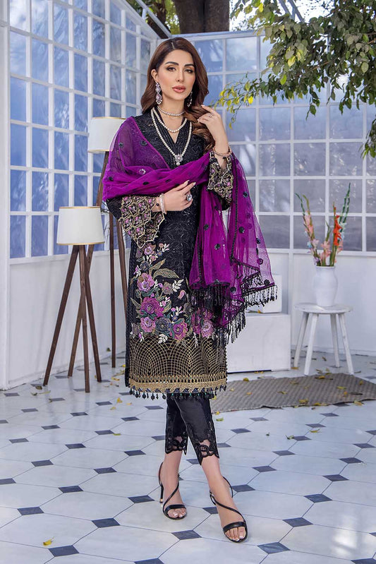 Readymade Black Pure Chiffon Suit
