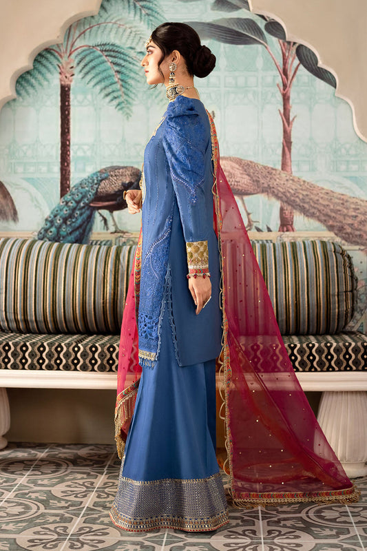 Blue Embroidered Lawn Suit