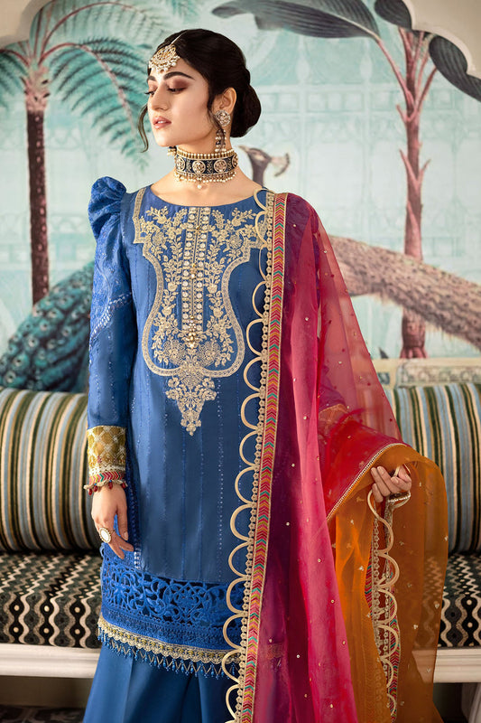 Blue Embroidered Lawn Suit