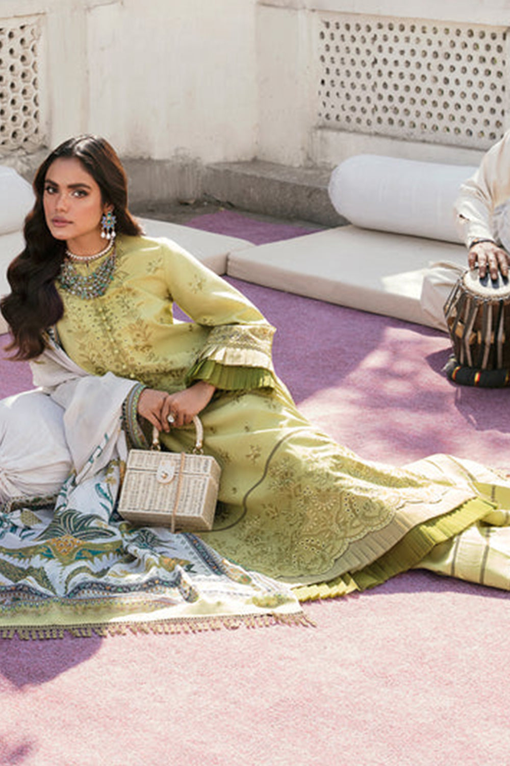 Sage Green Embroidered Lawn Suit