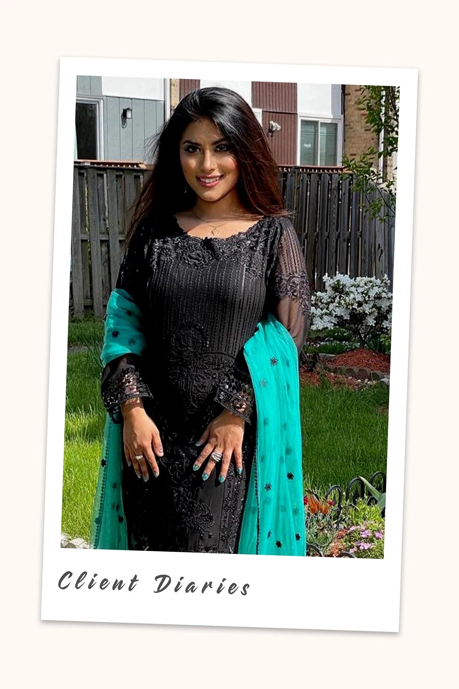 Black suit with colourful dupatta online clearance