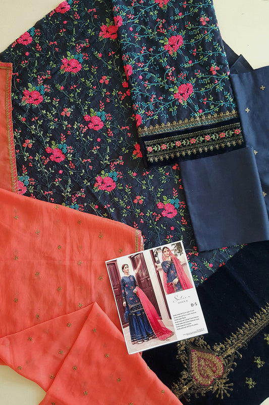 Blue Embroidered Lawn Suit