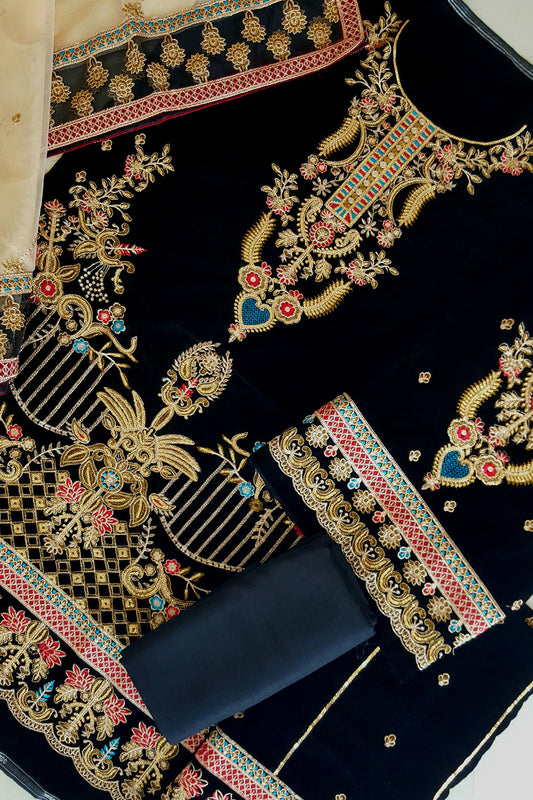 Black Pure Micro Velvet Suit