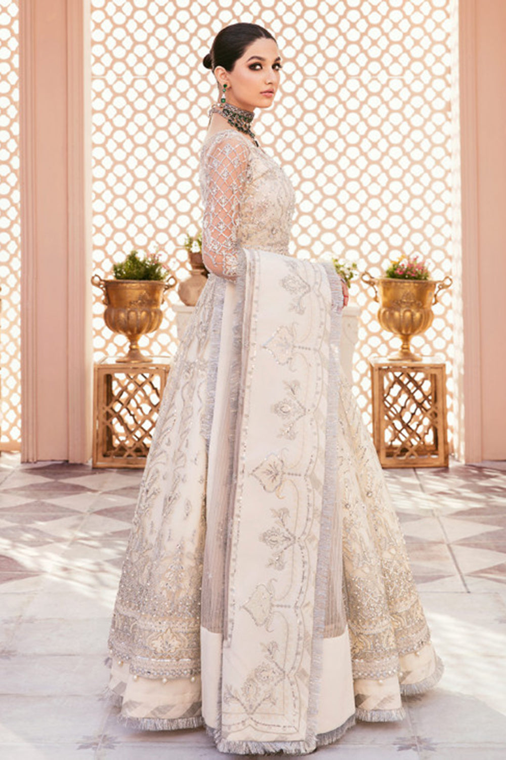 wedding and bridal off white maxi dress in UAE dubai