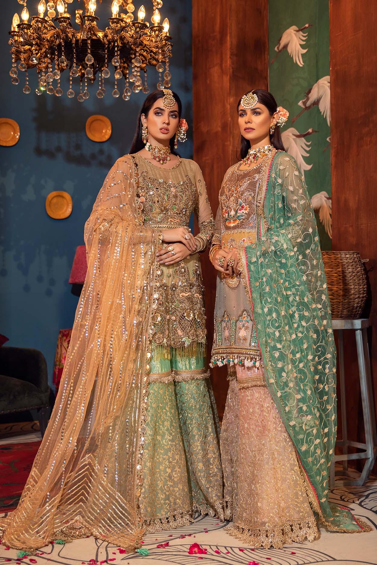 hand embroidered heavy gharara suit in uae 