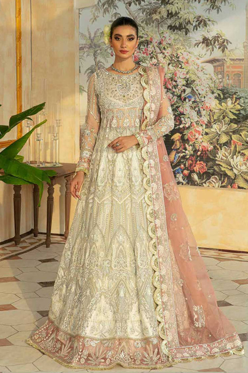 Buy Handmade White Anarkali / Lehenga Choli Online in Dubai – SALWAR MAHAL