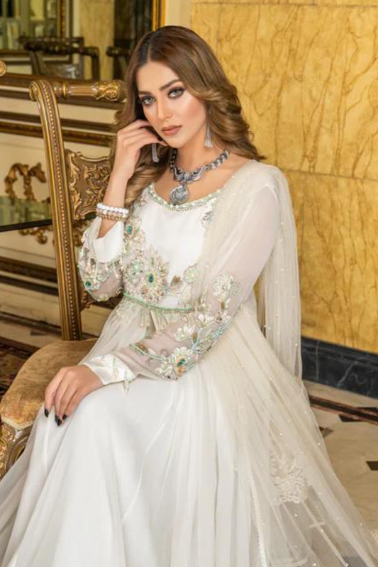 white salwar kameez anarkali online