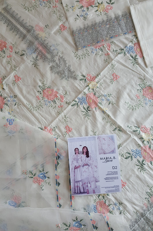Floral White Embroidered Lawn Suit